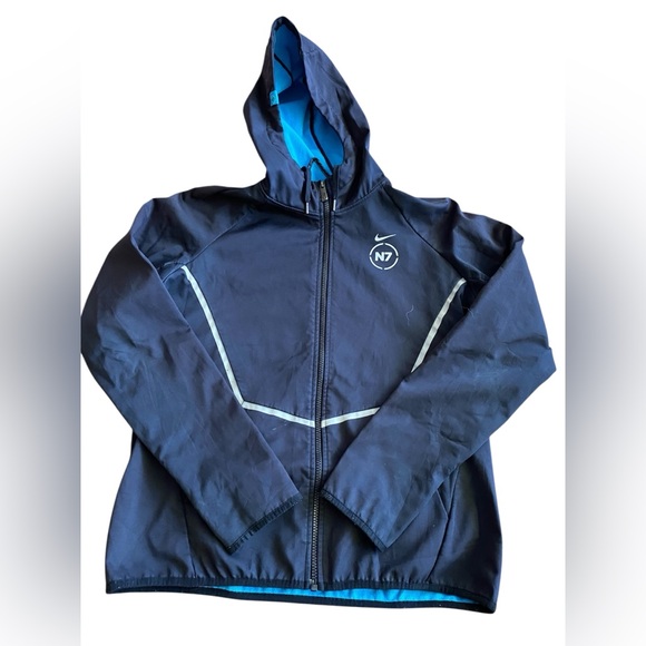 Nike Blue Hooded Jacket - Picture 1 of 8